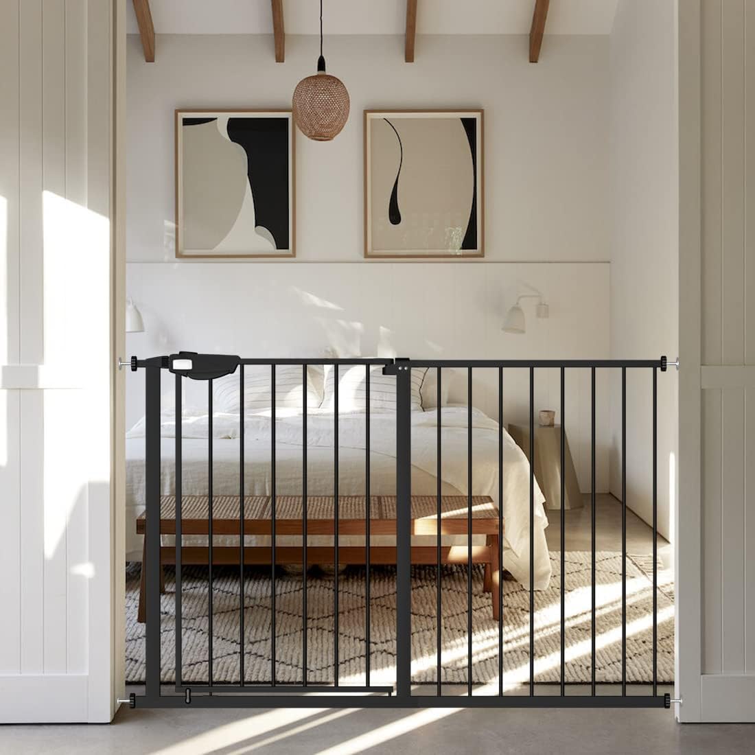 WAOWAO Triple Lock Baby Gate Extra Wide for Safety and Security