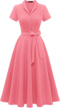 Women's Vintage Tea Dress with Removable Belt - Retro Cocktail Fit