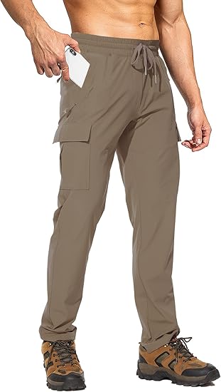 Men's Quick Dry Cargo Work Pants for Hiking and Casual Wear