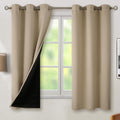 Thermal Insulated 100% Blackout Curtains 42 x 63 in - Sand panels