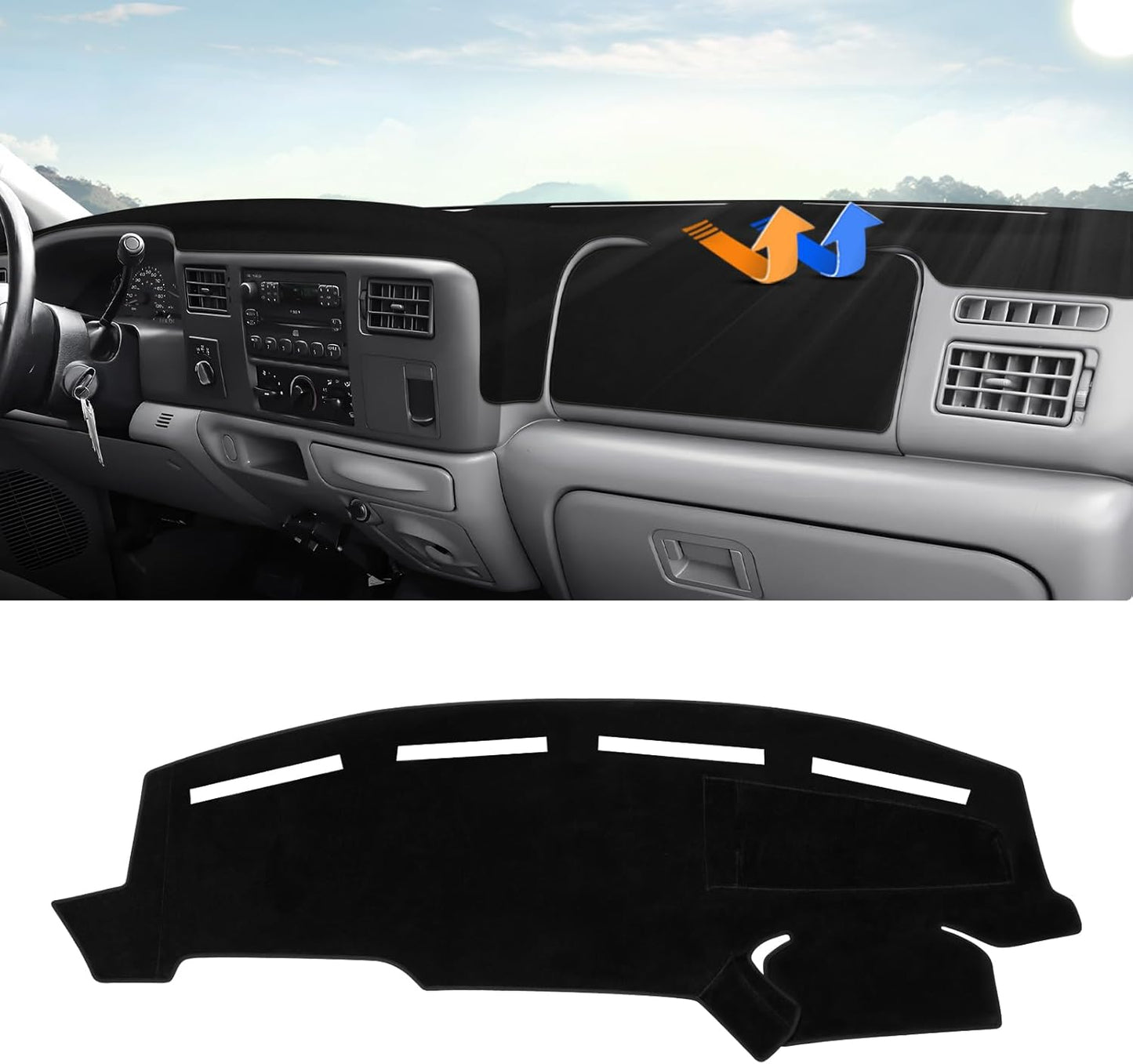 Custom Fit Dashboard Cover Mat for Ford F250 F350 F450 Super Duty