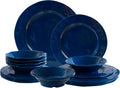 LEHAHA Blue 18-Piece Dinnerware Place Setting - Durable Melamine Set