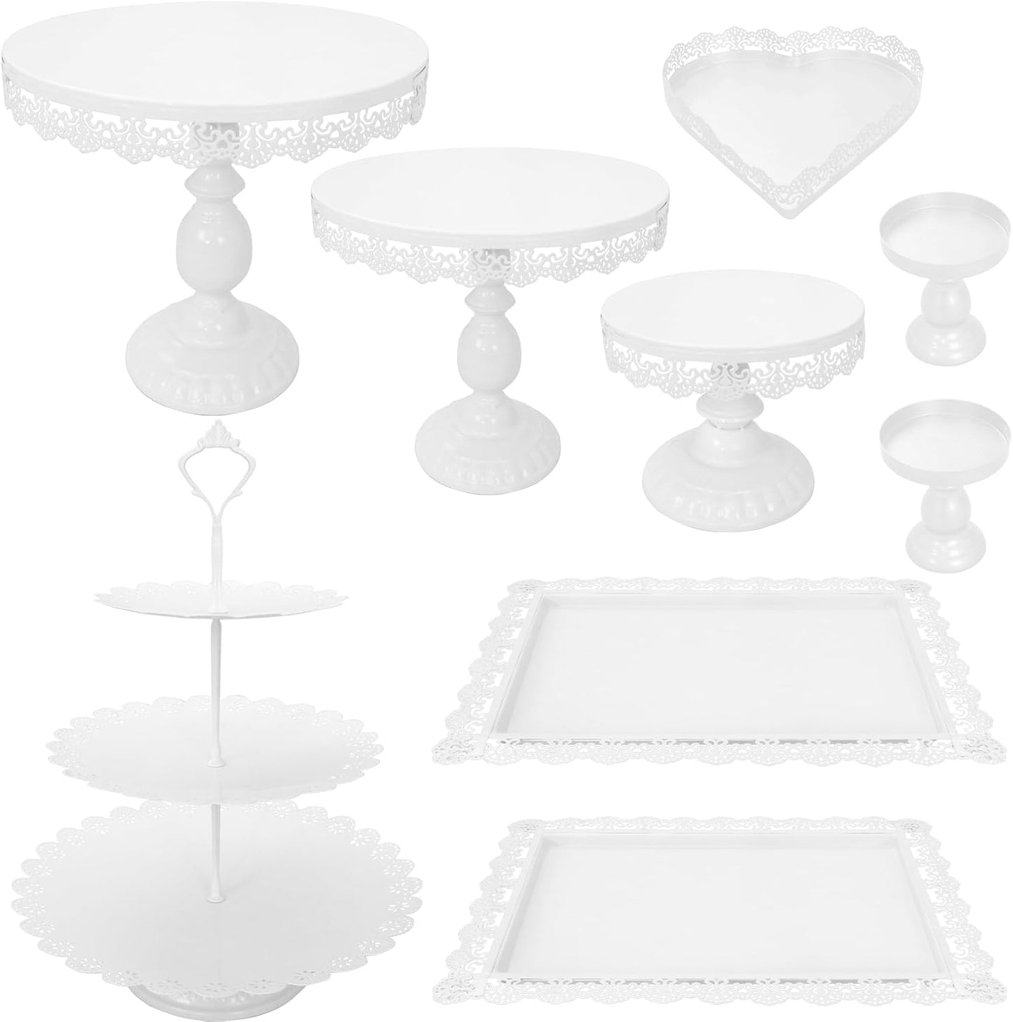 Set of 9 Cake Stands for Dessert Display at Any Event