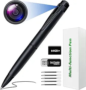 64GB Spy Camera Pen with Full HD 1080P for Discreet Recording