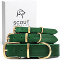Classic Genuine Leather Dog Collar - Heavy Duty Wide Collar for All