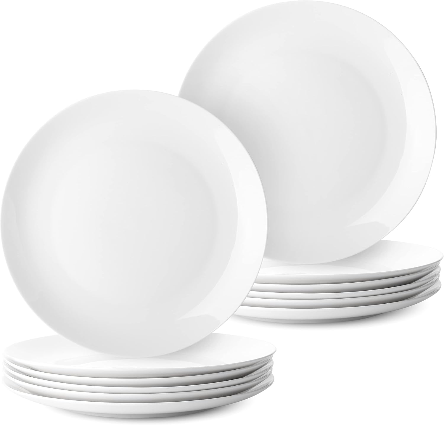 BTaT White Dinner Plates Set of 12 for All Occasions