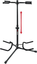 Gator Frameworks Adjustable Double Guitar Stand - Holds Two Guitars