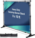 AkTop 10 x 8 ft Heavy Duty Backdrop Banner Stand Kit - Stable Photo