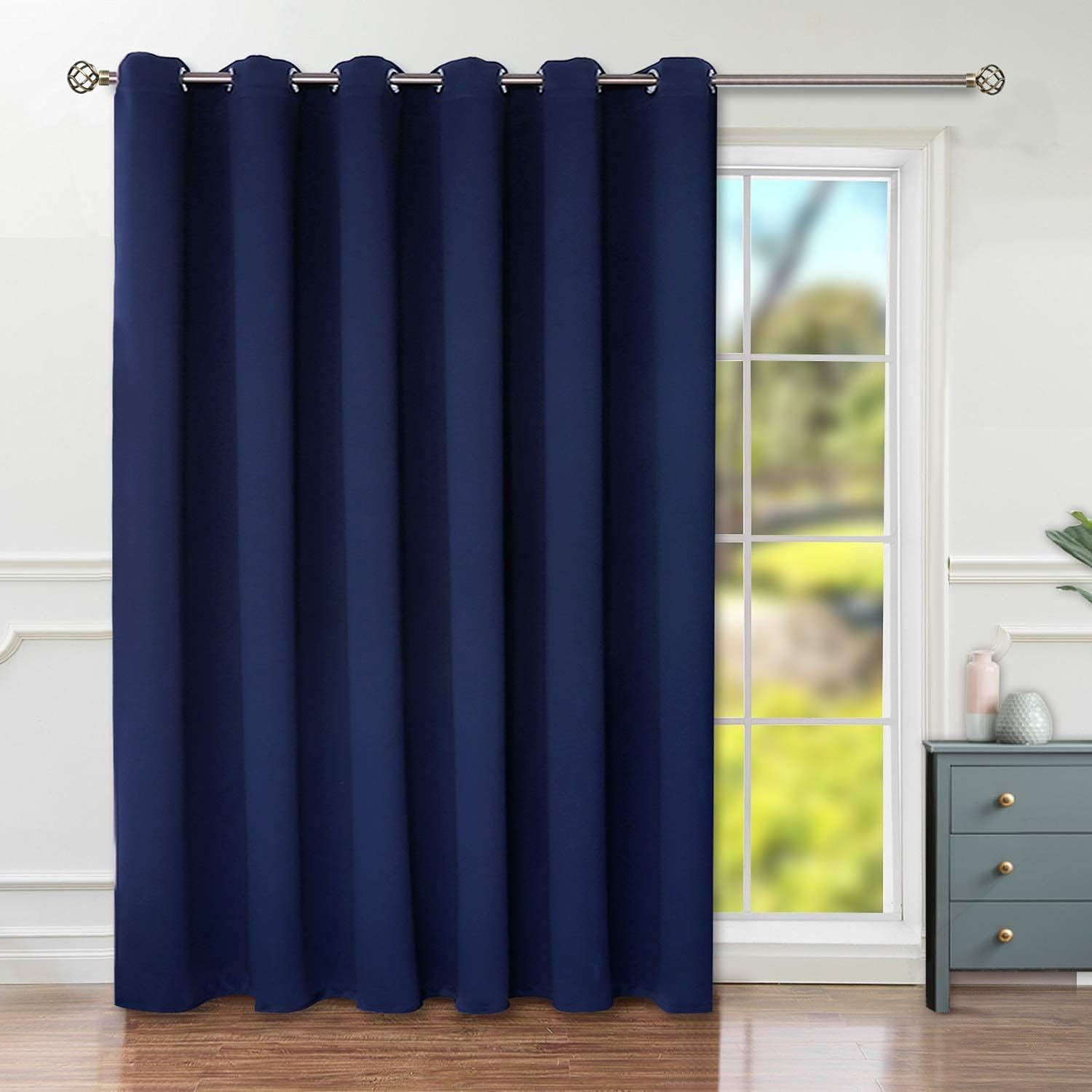 BGment Room Darkening Curtain for Sliding Door, 120 Wide Panel