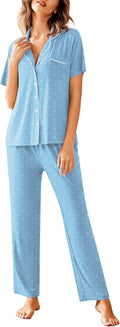 Women Pajamas Set Notch Collar Soft Sleepwear - Long Pant Set