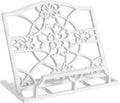 Cookbook Stand Cast Iron Heavy-Duty Recipe Book Holder - Vintage White