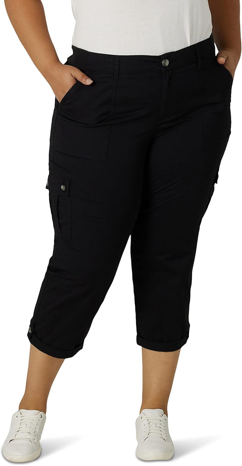 Lee Women's Plus Size Ultra Lux Comfort Cargo Capri Pants