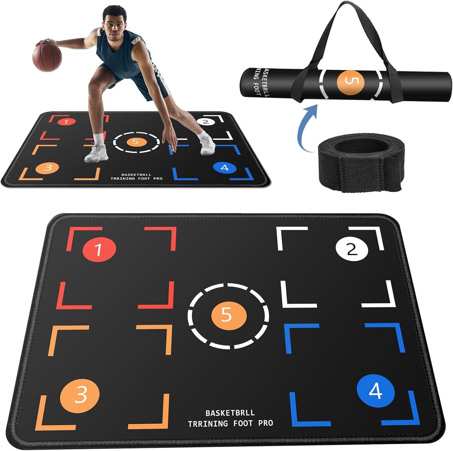 Portable Basketball Footwork Training Mat for All Ages