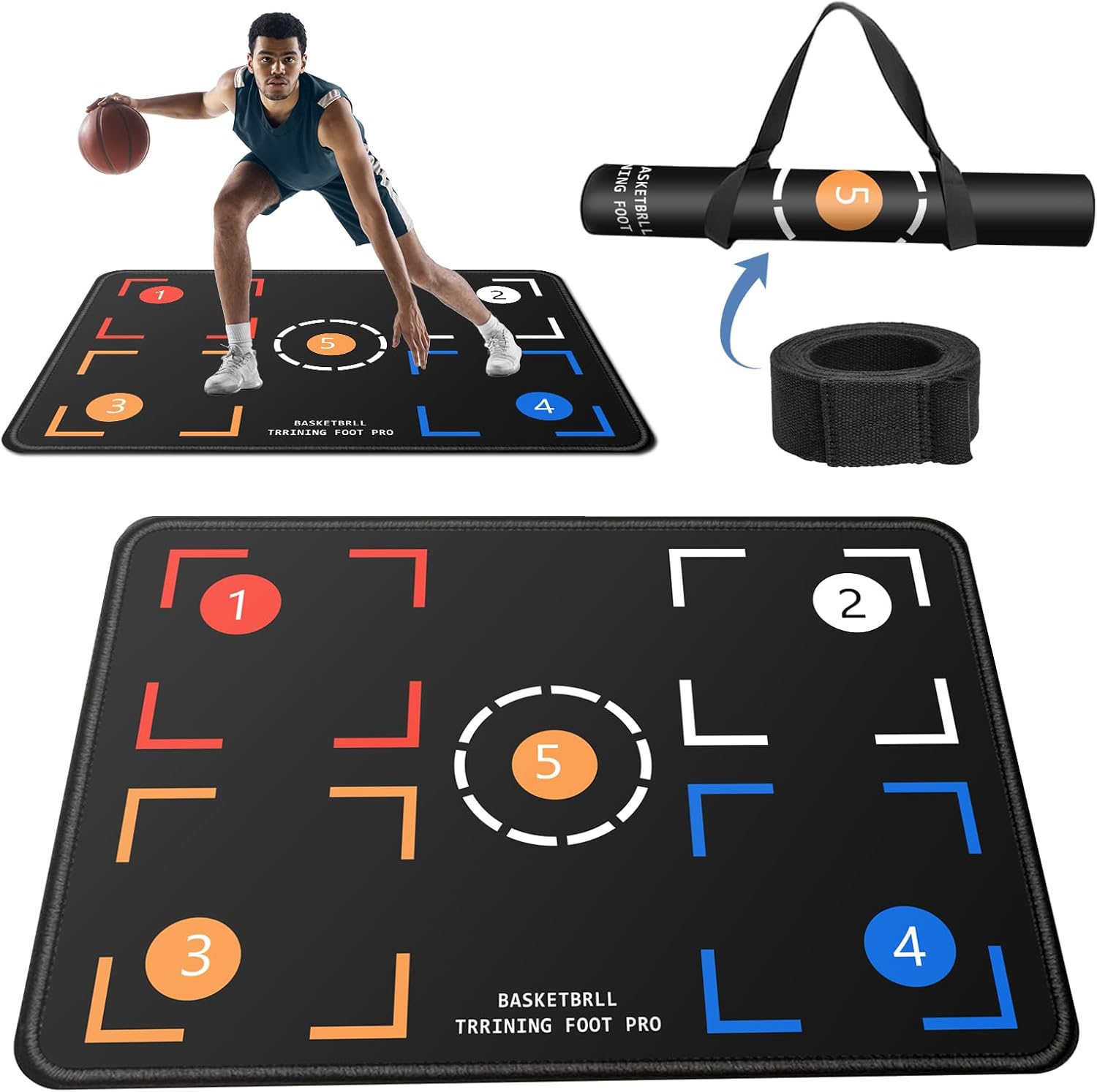 Portable Basketball Footwork Training Mat for All Ages