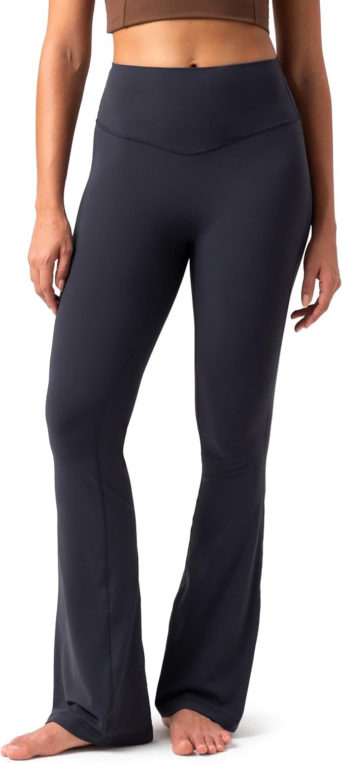 Colorfulkoala No Front Seam Flare Leggings for Women Yoga Pants