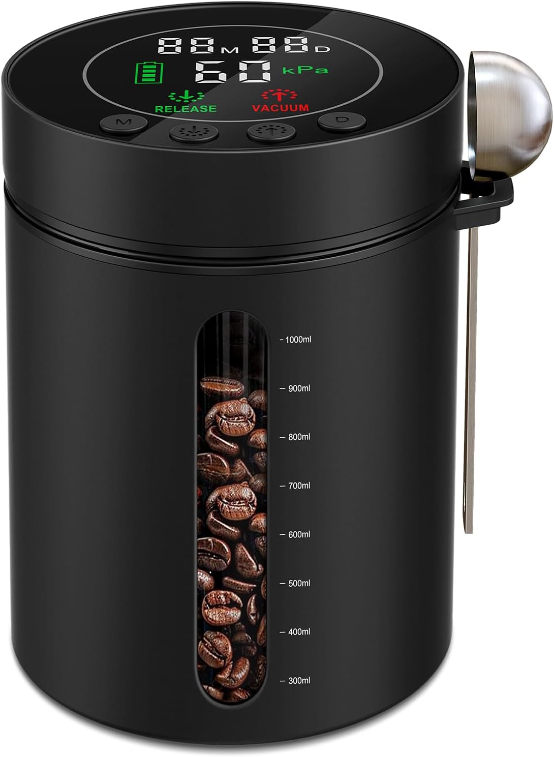 Automatic Vacuum Coffee Canister with Smart Pressure Sensor
