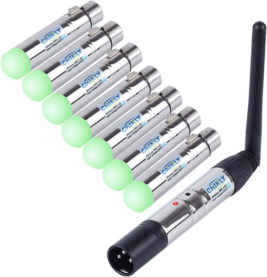 DMX Wireless 8pcs 2.4G DMX 512 Transmitter & Receivers Set