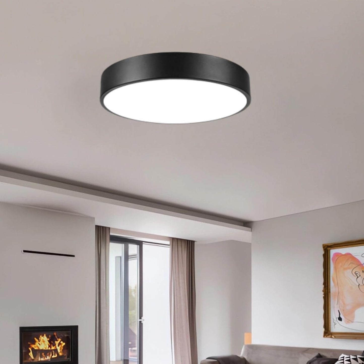 Matte Black Flush Mount Ceiling Light for Modern Interiors