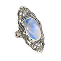 Pure 925 Sterling Silver Statement Turquoise Ring - Handcrafted Boho