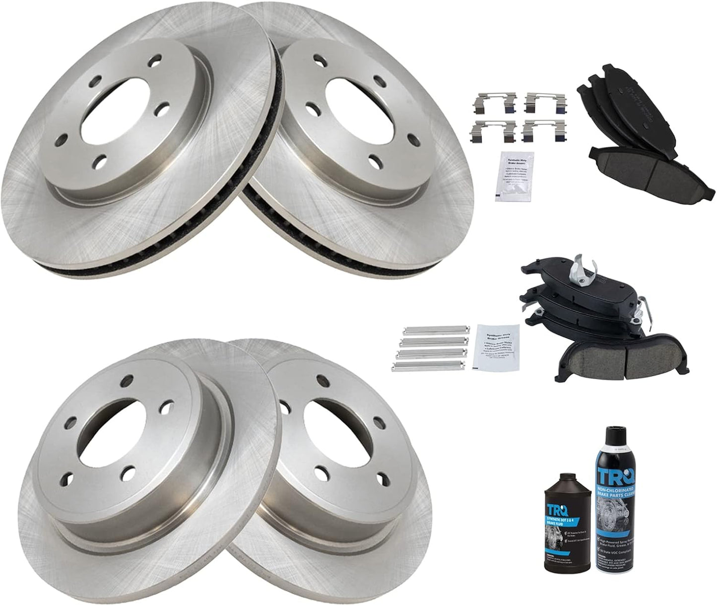 TRQ Front and Rear Brake Pad & Rotor Kit for Chrysler Pacifica