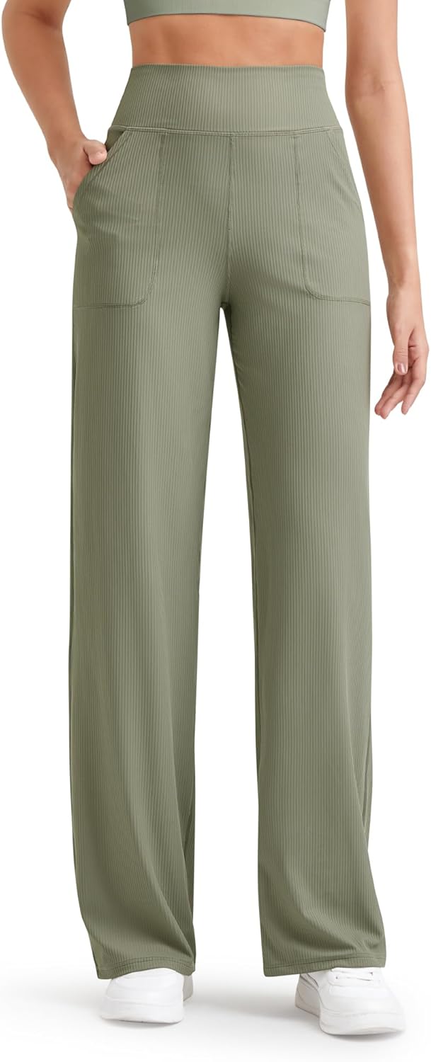G4Free Breathable Ribbed Women Casual Wide Leg Pants Review