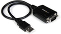 USB to RS232 Serial DB9 Adapter Cable 1 ft - COM Port Retention