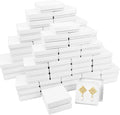Cardboard Jewelry Gift Boxes 80 Pack White 3.5x3.5x1 in - Cotton Lined