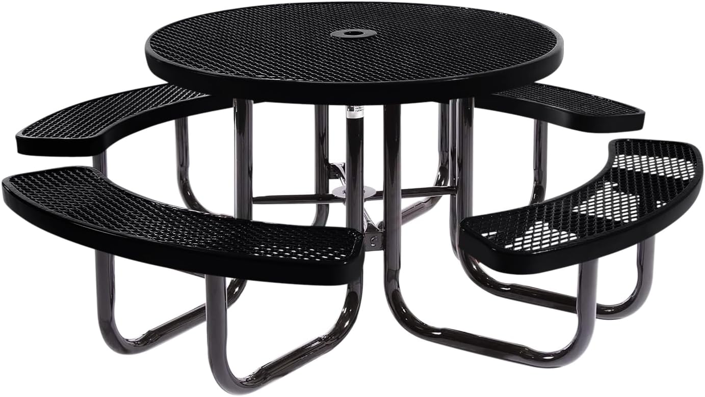 Heavy-Duty Portable Outdoor Picnic Table with Umbrella Hole