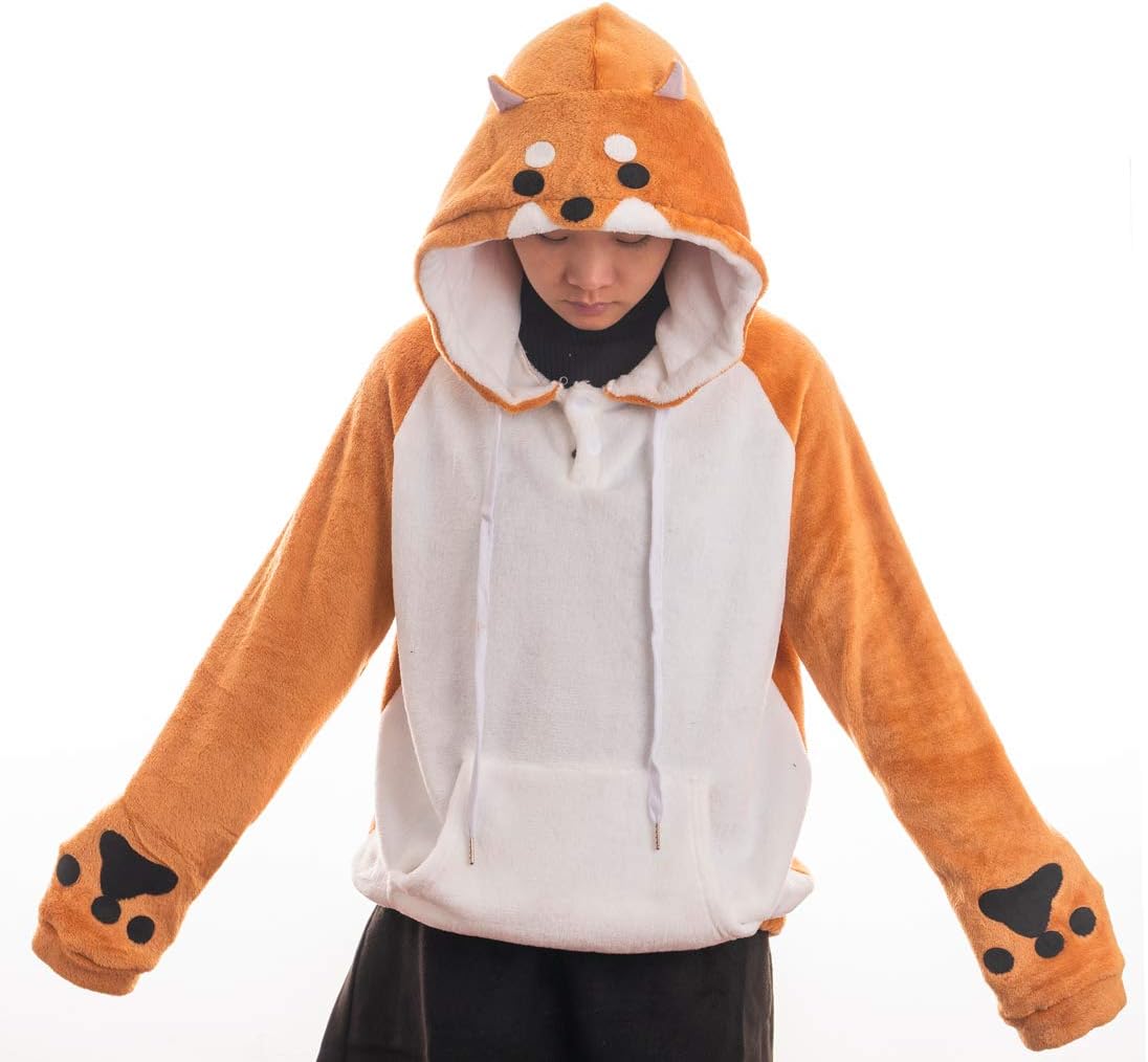 Kawaii Cat Dog Hoodie for Winter Fun