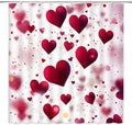 Valentine's Shower Curtain Red Heart Sweet Lover Couple Love