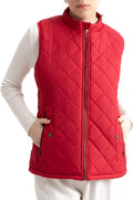 Women's Quilted Puffer Vest Water-Resistant Zip With Pockets off