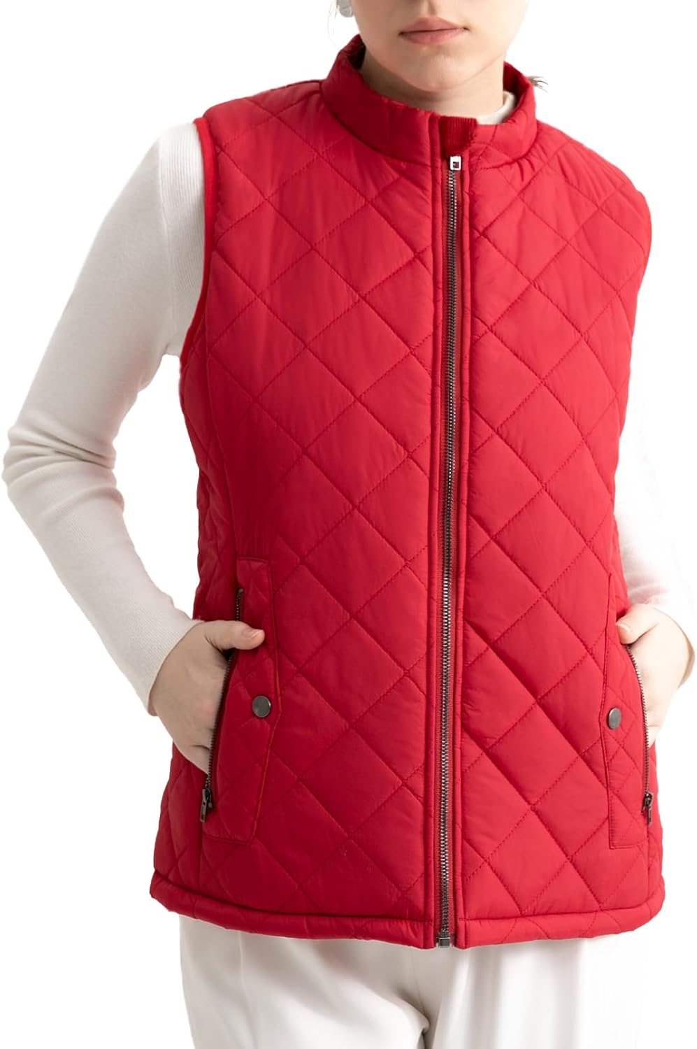 Women's Quilted Puffer Vest with Pockets for All Seasons