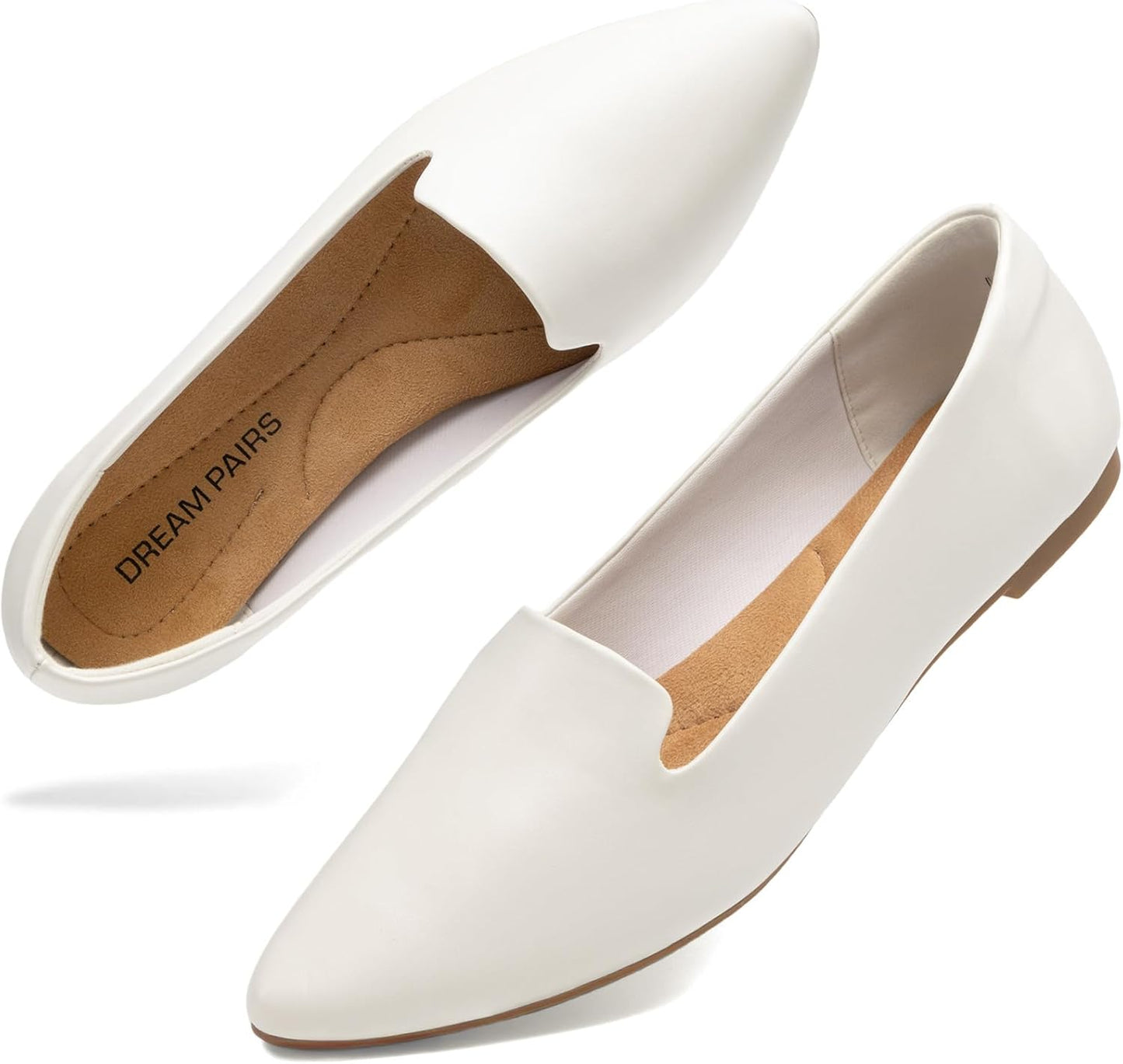 DREAM PAIRS Women's Pointed Toe Slip-On Dressy Flat Shoes