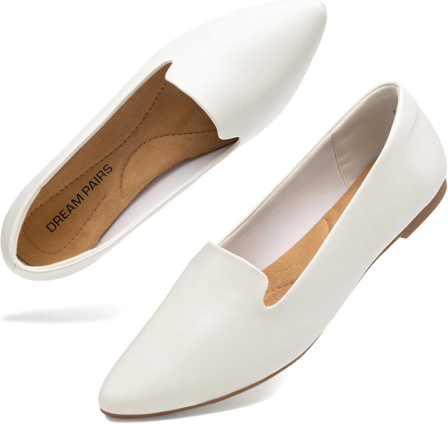 DREAM PAIRS Women's Pointed Toe Slip-On Dressy Flat Shoes
