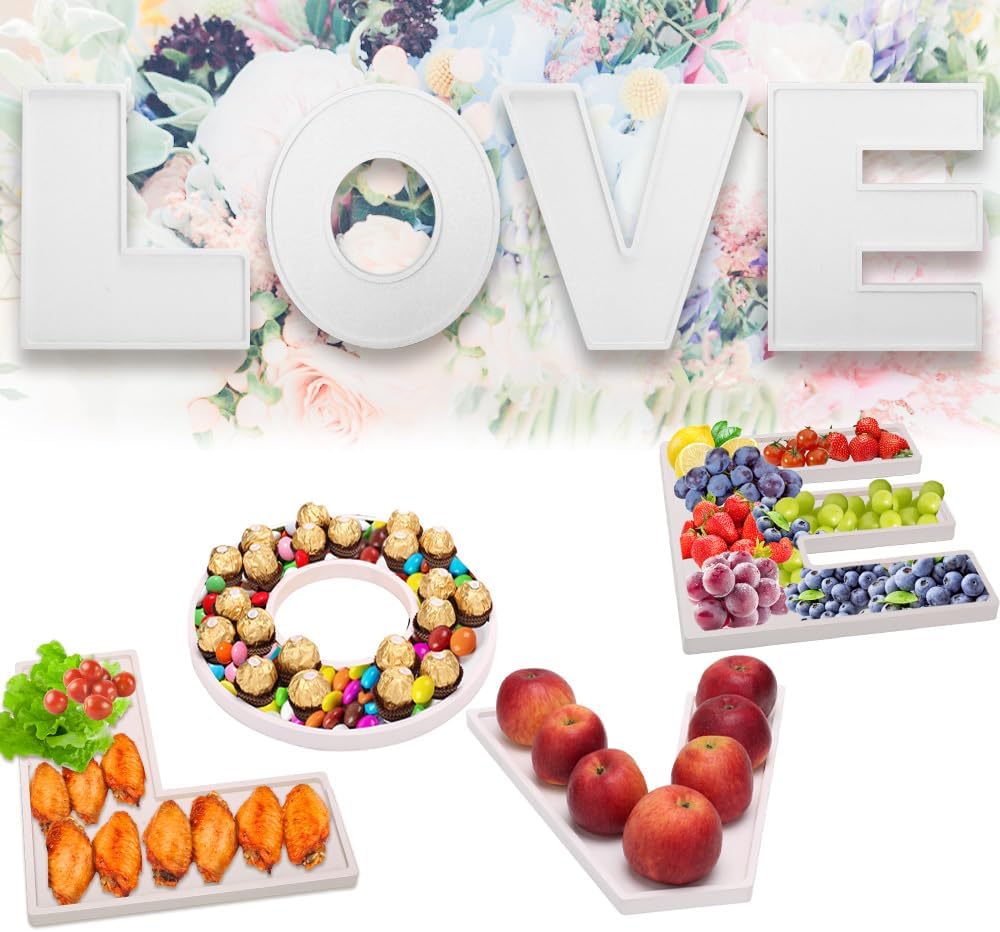 4PCS Larger Charcuterie Letter Trays for Food and Decor