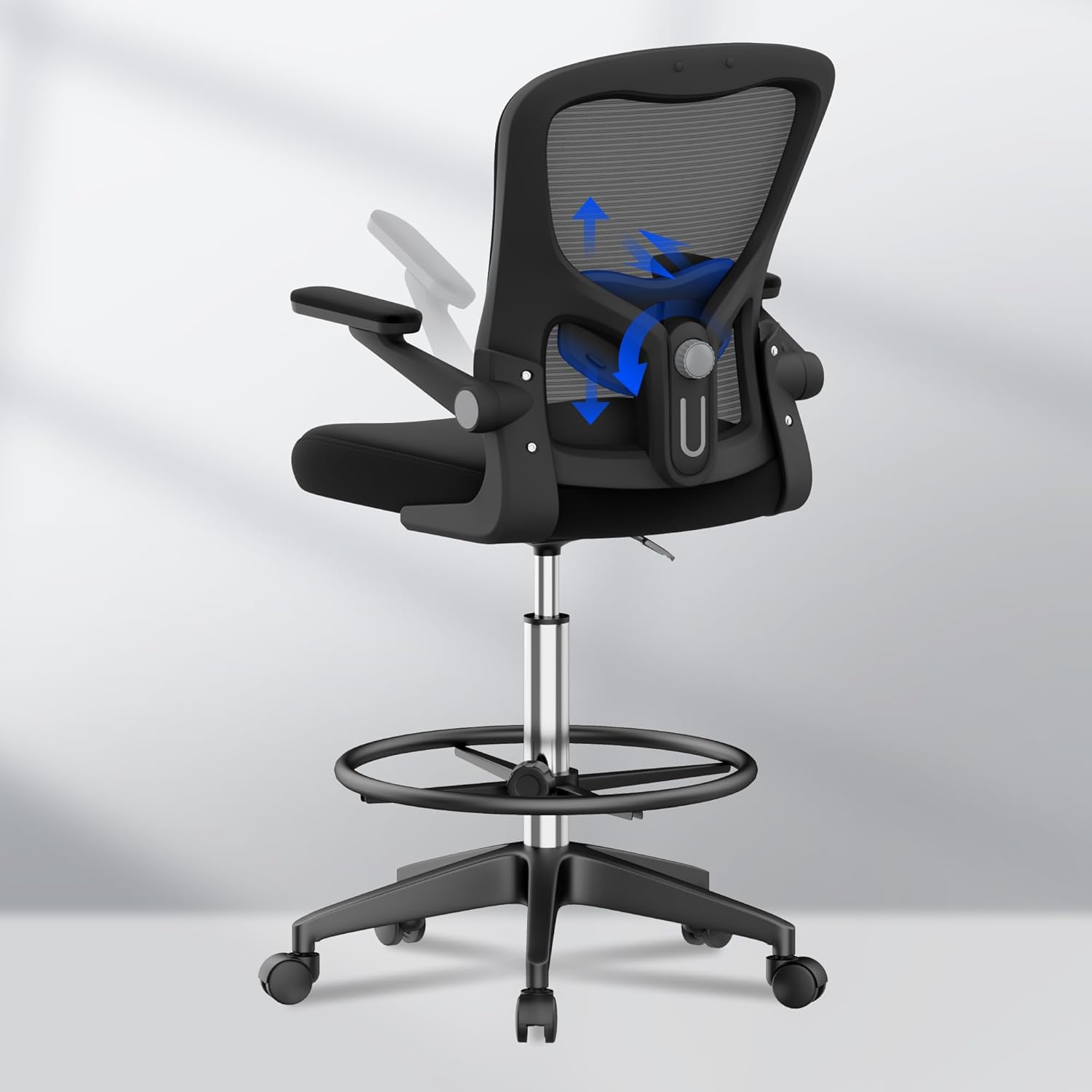 FLEXISPOT Drafting Chair with 2D Lumbar Support for Comfort