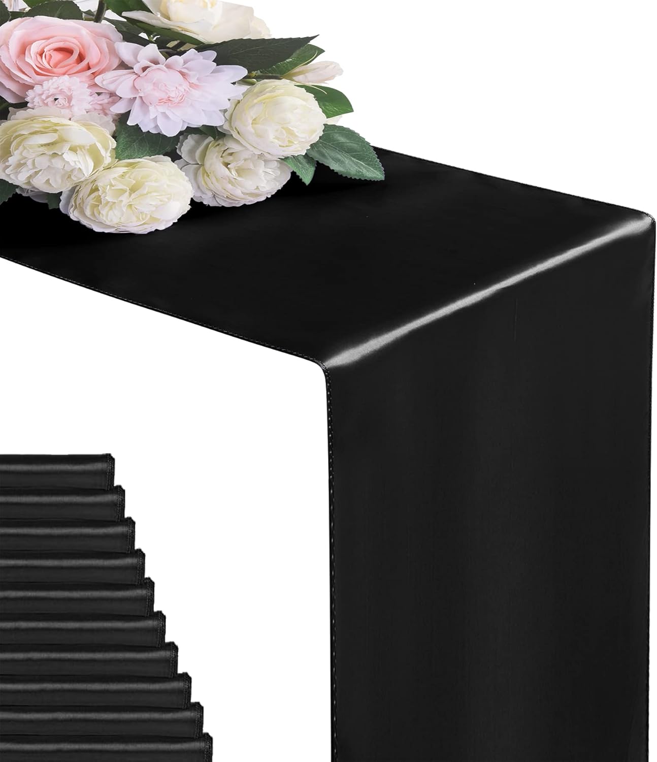 24Pack Satin Silk Table Runner 12 x 108 Inches for Events
