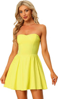 Allegra K Strapless Sweetheart Mini Dress - Flattering (Style 4FRH)