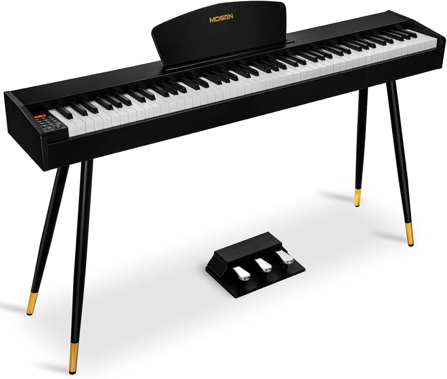 MOSEN 88 Keys Weighted Digital Piano with Stand and Pedals