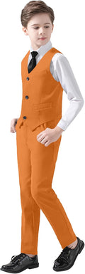 Boys Suits 5 Piece Slim Fit Suit for Kids - Classic Orange Size 5