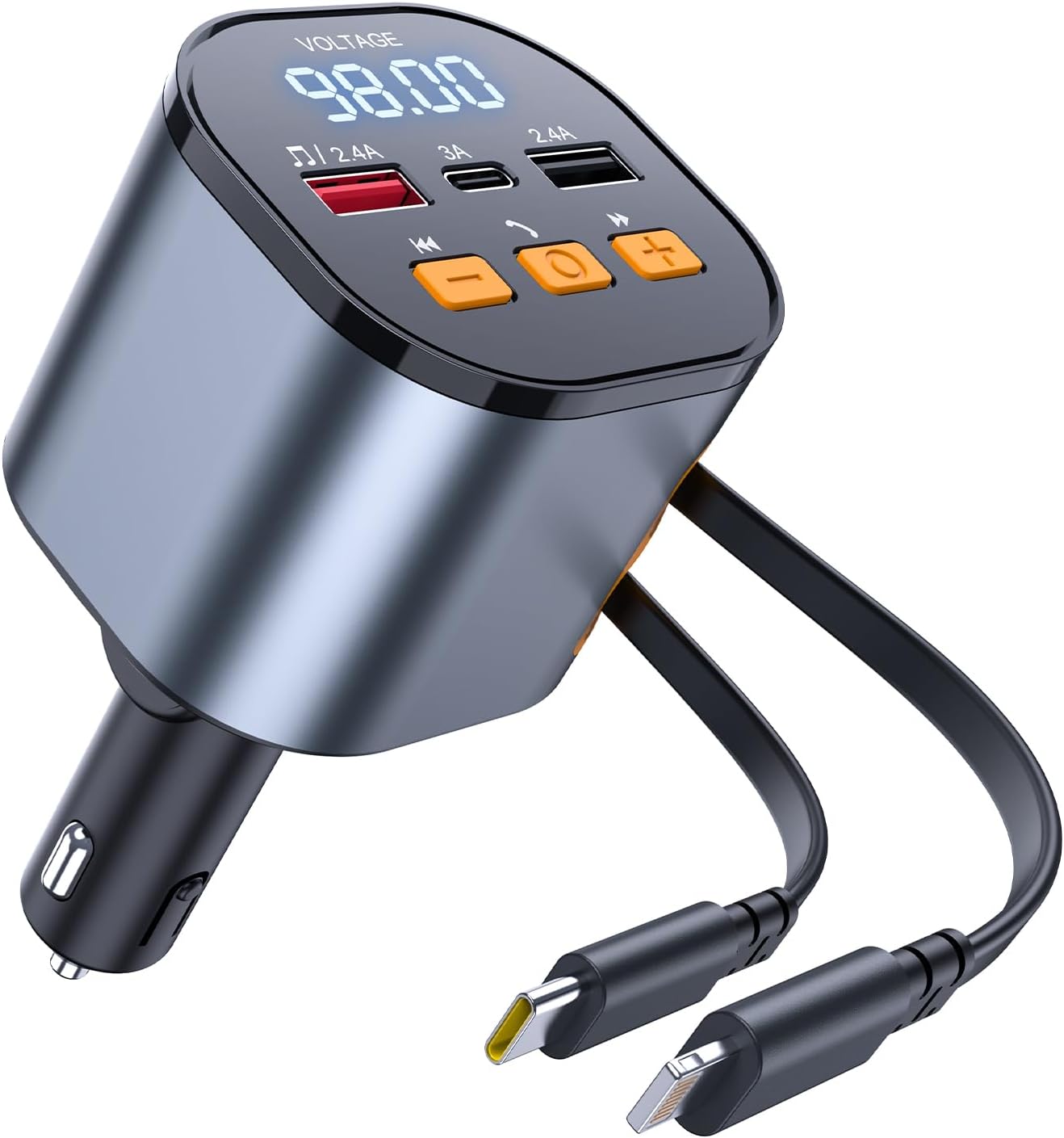 81W PD Car Charger with Bluetooth 5.3 + FM Transmitter