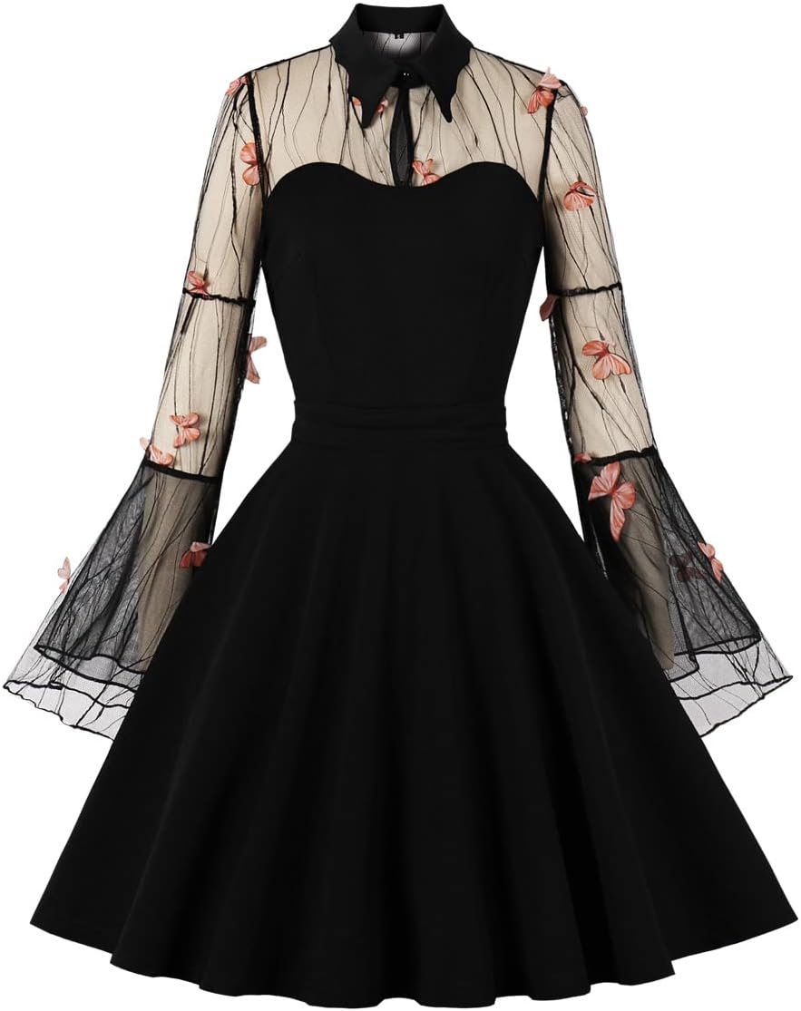Women's Vintage Polka Dot 1950s Retro Rockabilly Prom Dress