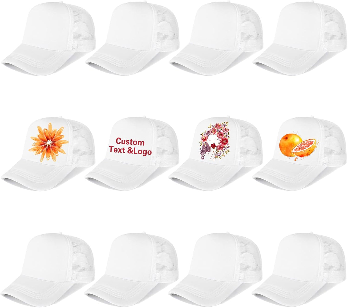 Ultrafun 12 Pack Trucker Hats for Summer Fun and Customization