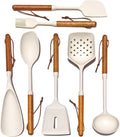 White Silicone Cooking Utensils Set 7 Pcs - Heat Resistant Kitchen Set