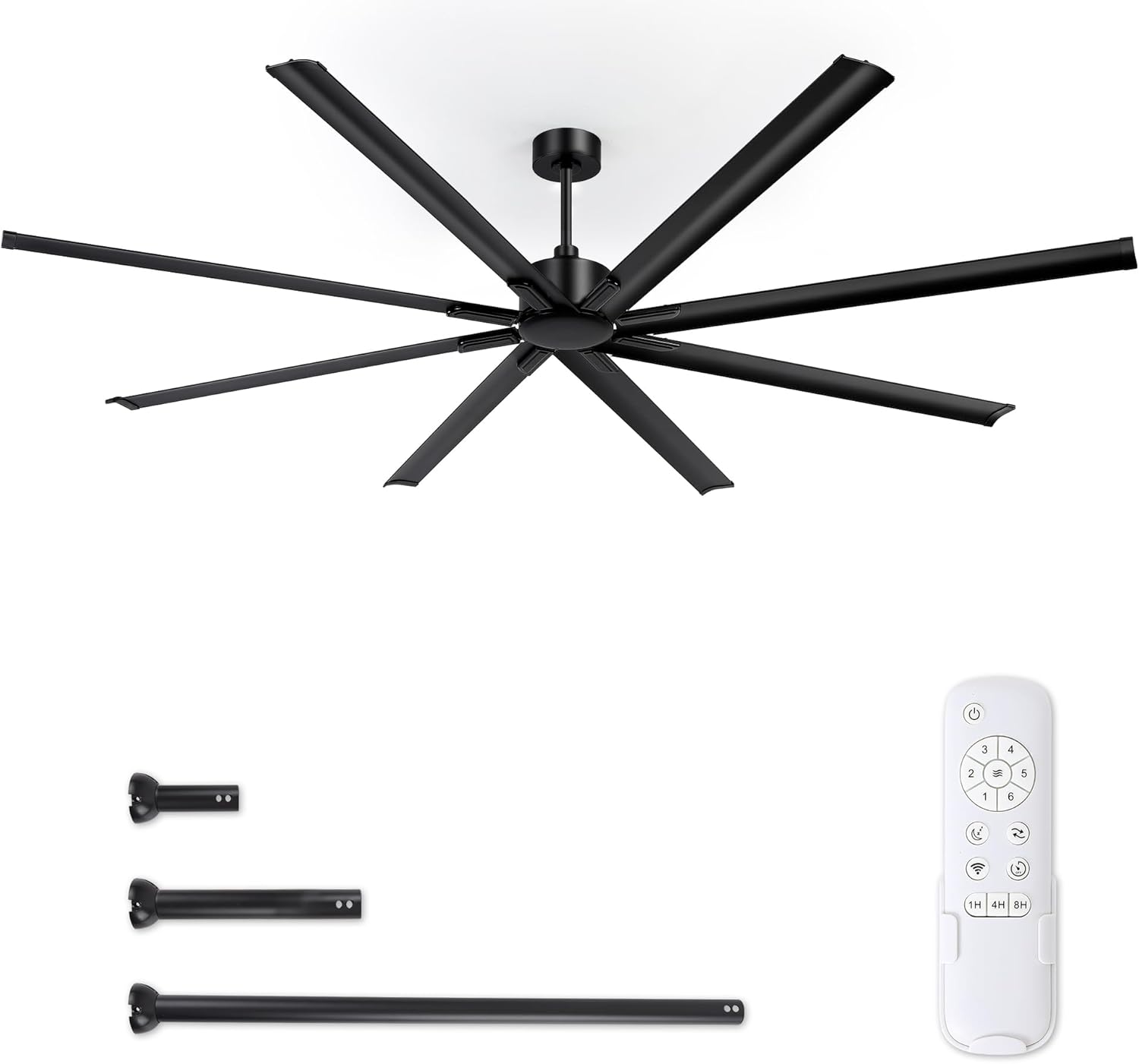 ZMISHIBO 96 Inch Ceiling Fan No Light for Large Spaces
