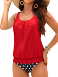 Blouson Tankini Two Piece Swimsuit - Modest Floral Loose Fit