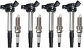 Iridium Spark Plug Ignition Coil Pack Set of 4 Compatible with Toyota