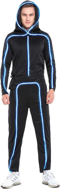 HSCTEK Light-up Adult Stick Figure Costume - Bright EL Wire Fun
