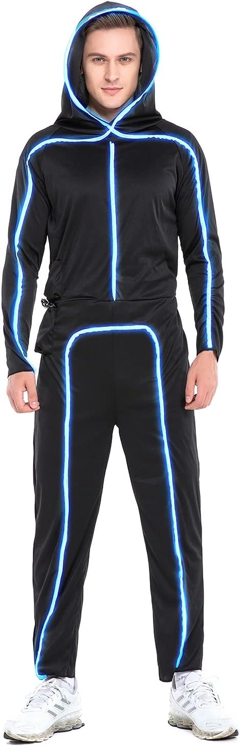 HSCTEK Light-up Adult Stick Figure Costume for Fun Nights