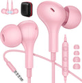 3.5mm Wired Earbuds Headphones with Microphone - Comfortable In-Ear